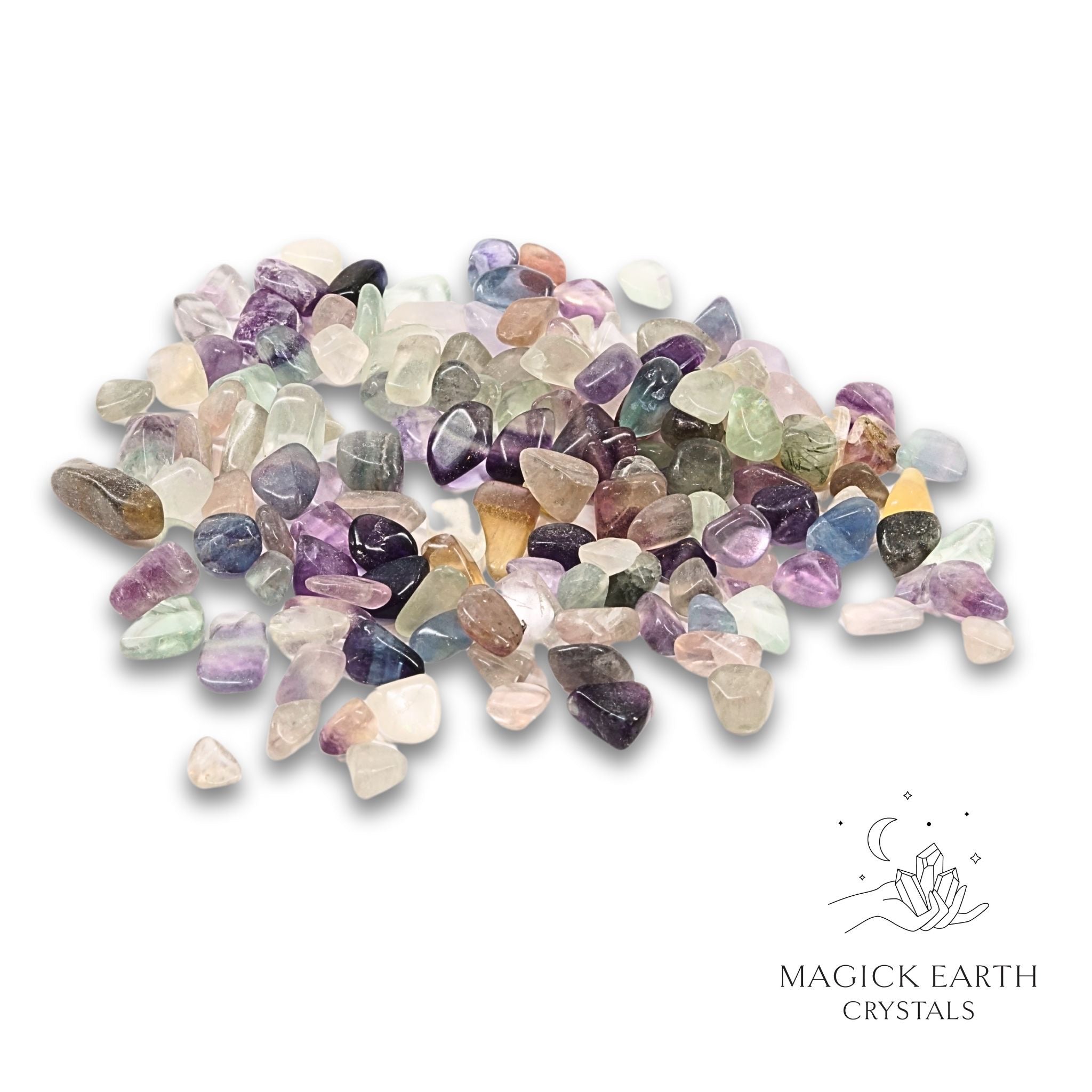 Natural large Fluorite Crystal Chips, 100g loose pile.  