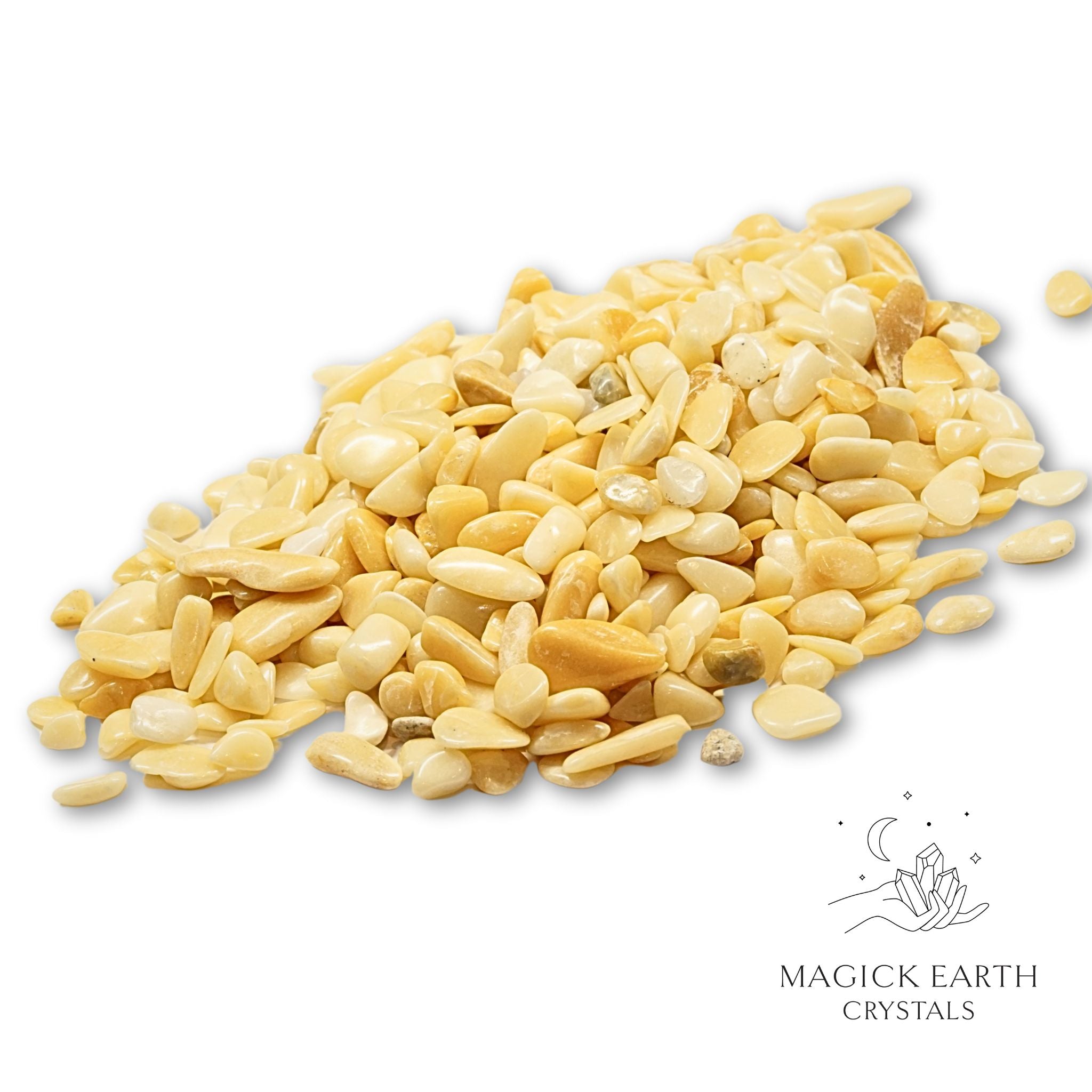 Natural Large Yellow Jade Crystal Chips, 100g loose pile  