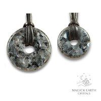 Natural Larvikite crystal donuts view c