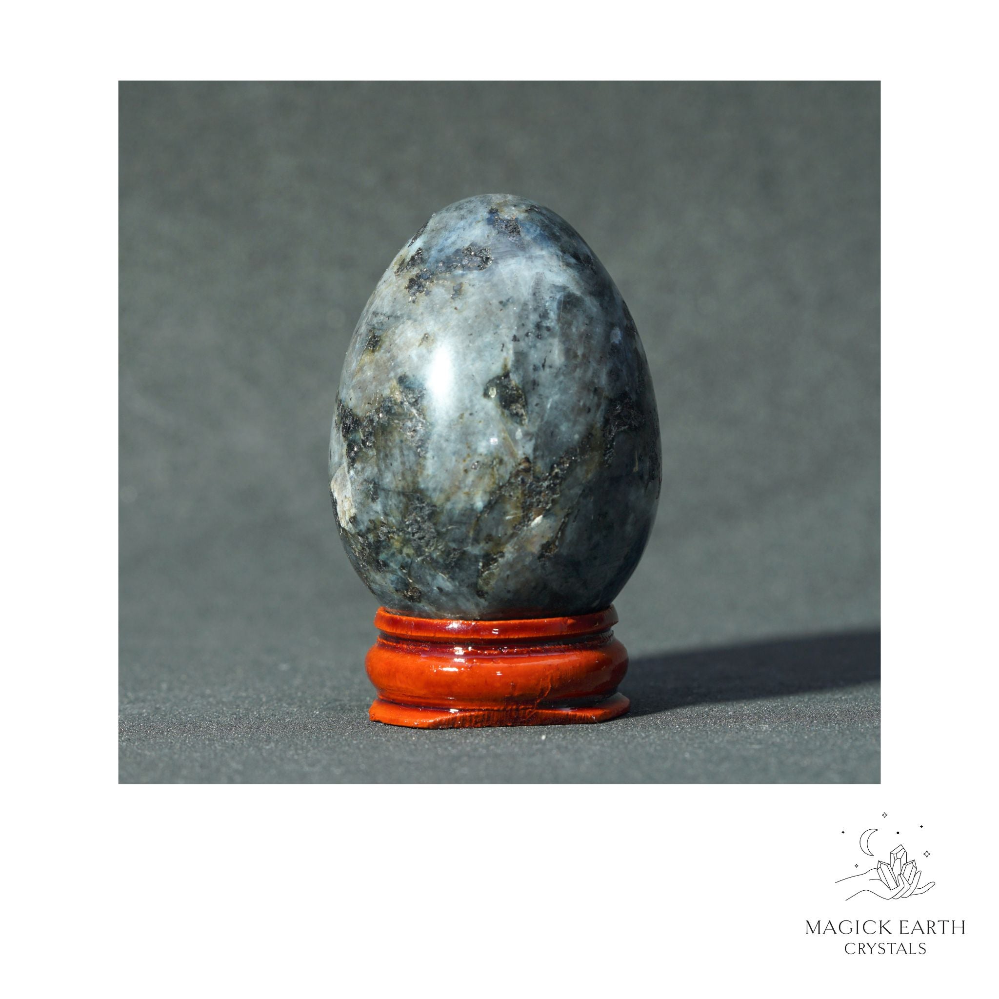 Natural Larvikite Crystal Egg View B