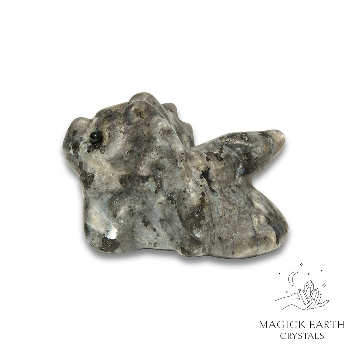 Natural Larvikite crystal dragon figurine view b
