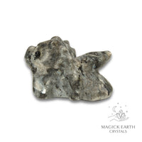 Natural Larvikite crystal dragon figurine view b