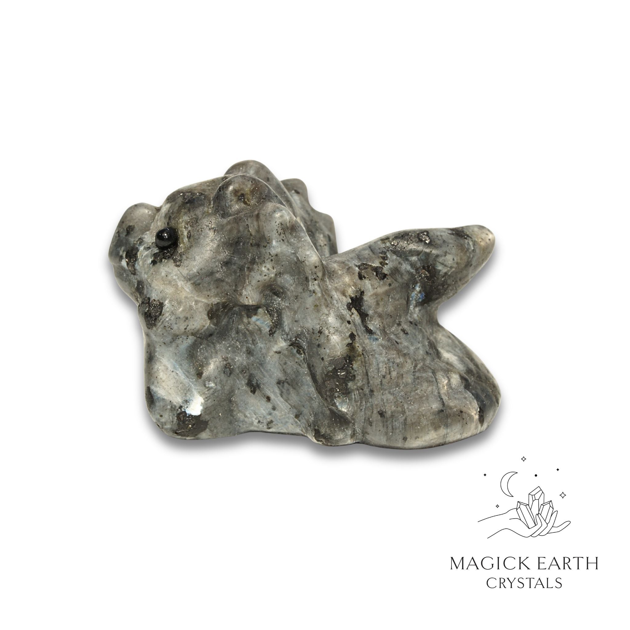 Natural Larvikite crystal dragon figurine view b