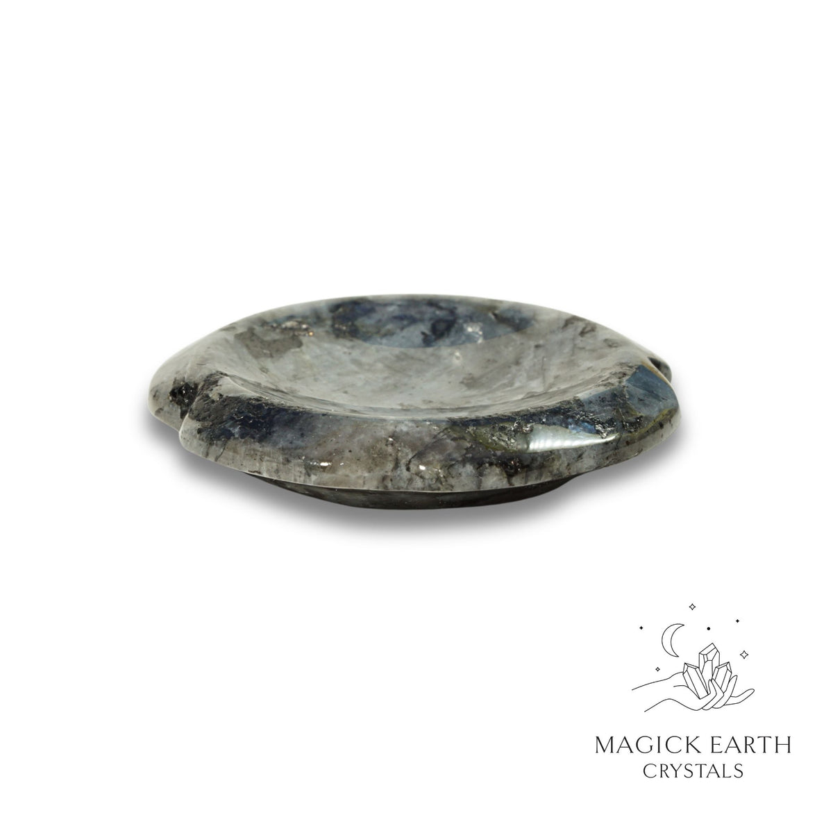 Natural Larvikite flower thumb stone view a