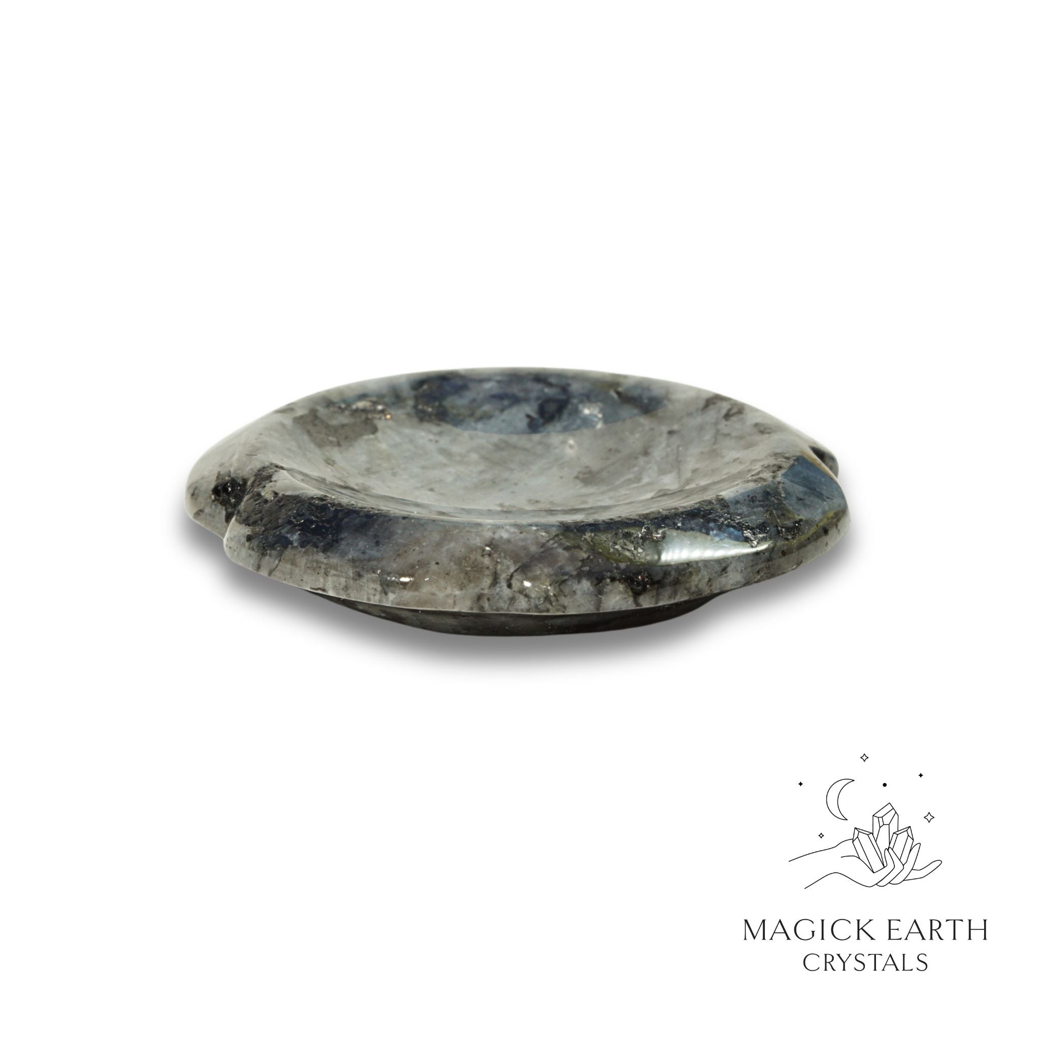 Natural Larvikite flower thumb stone view a