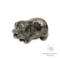 Natural Larvikite crystal pig figurine view b