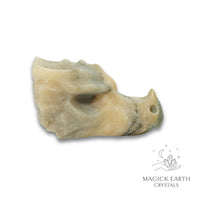 Natural Leopard Skin Jasper crystal dragon skull view c