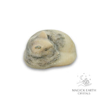 Natural Leopard Skin Jasper sleeping cat figurine view b