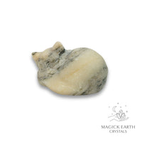 Natural Leopard Skin Jasper sleeping cat figurine view c