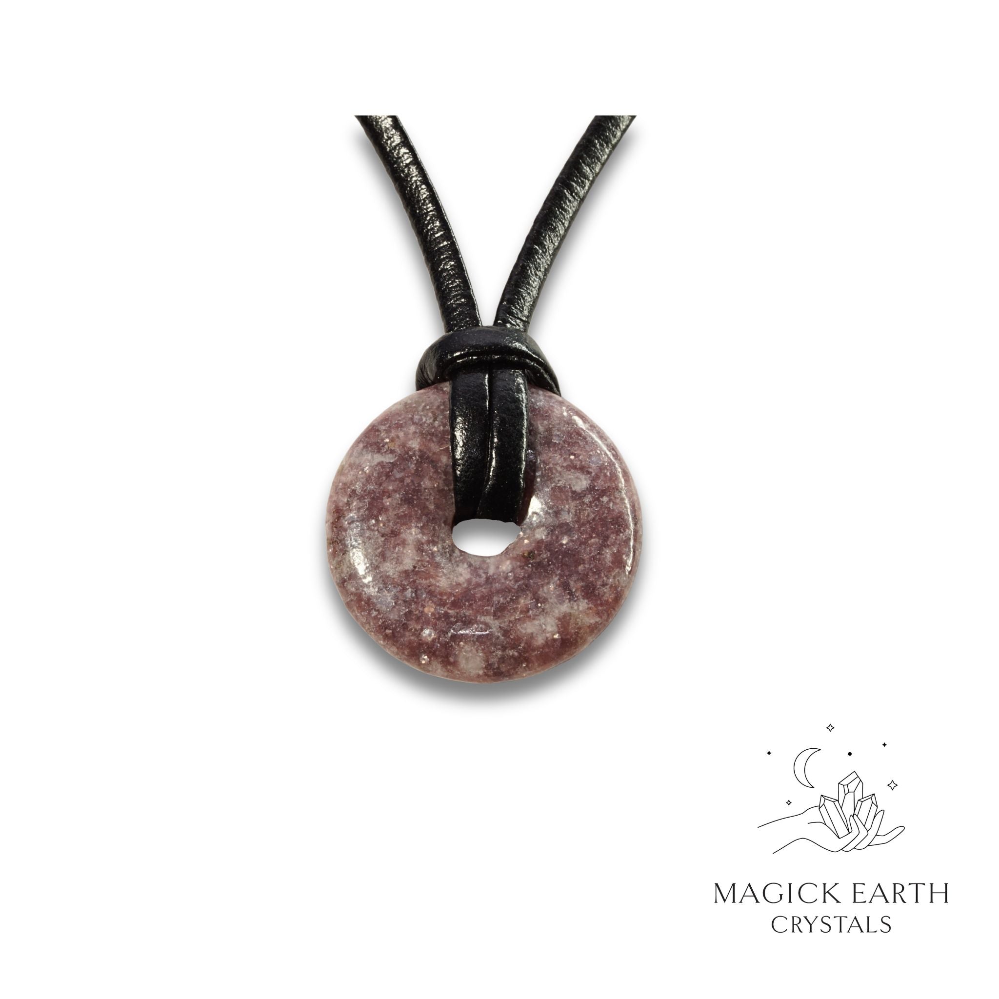 Natural Lepidolite crystal donut view f