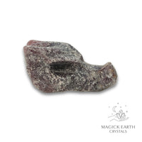 Natural Lepidolite crystal dragon skull view f