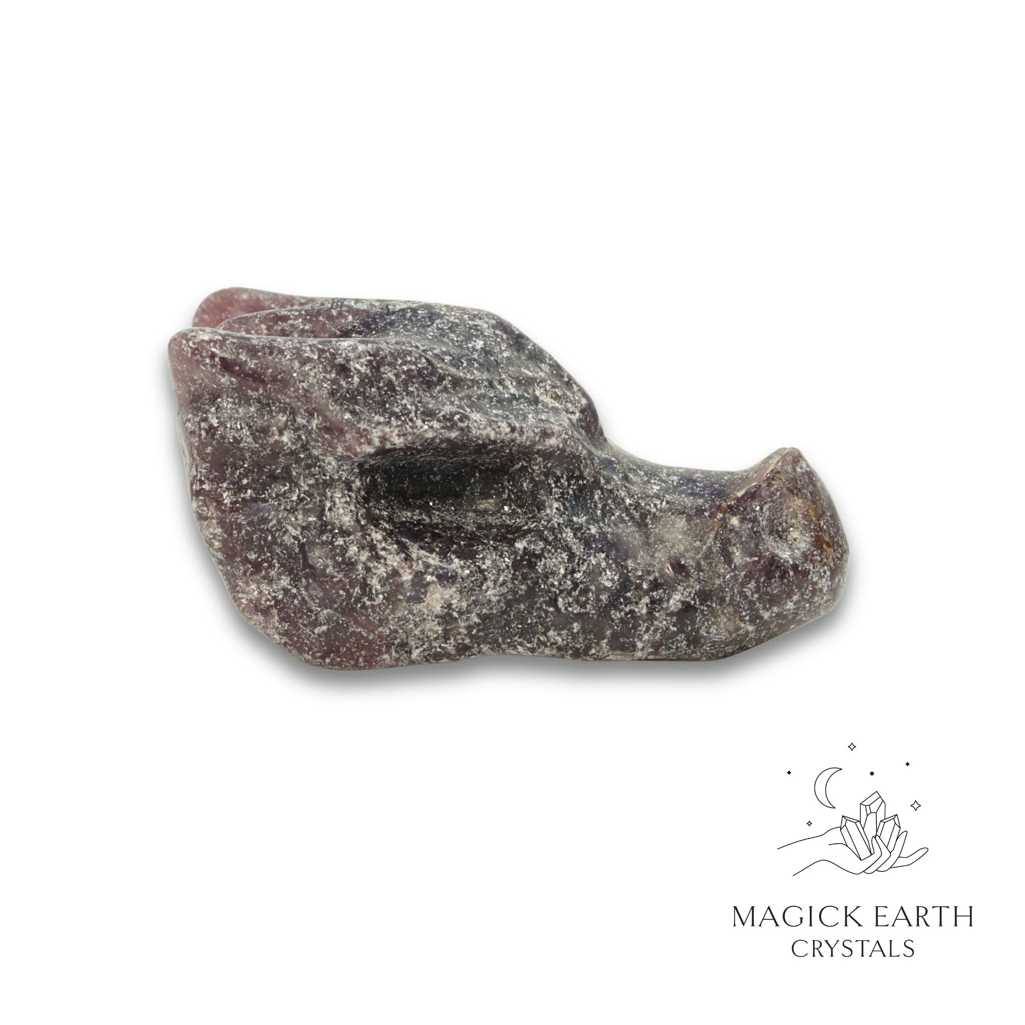 Natural Lepidolite crystal dragon skull view f