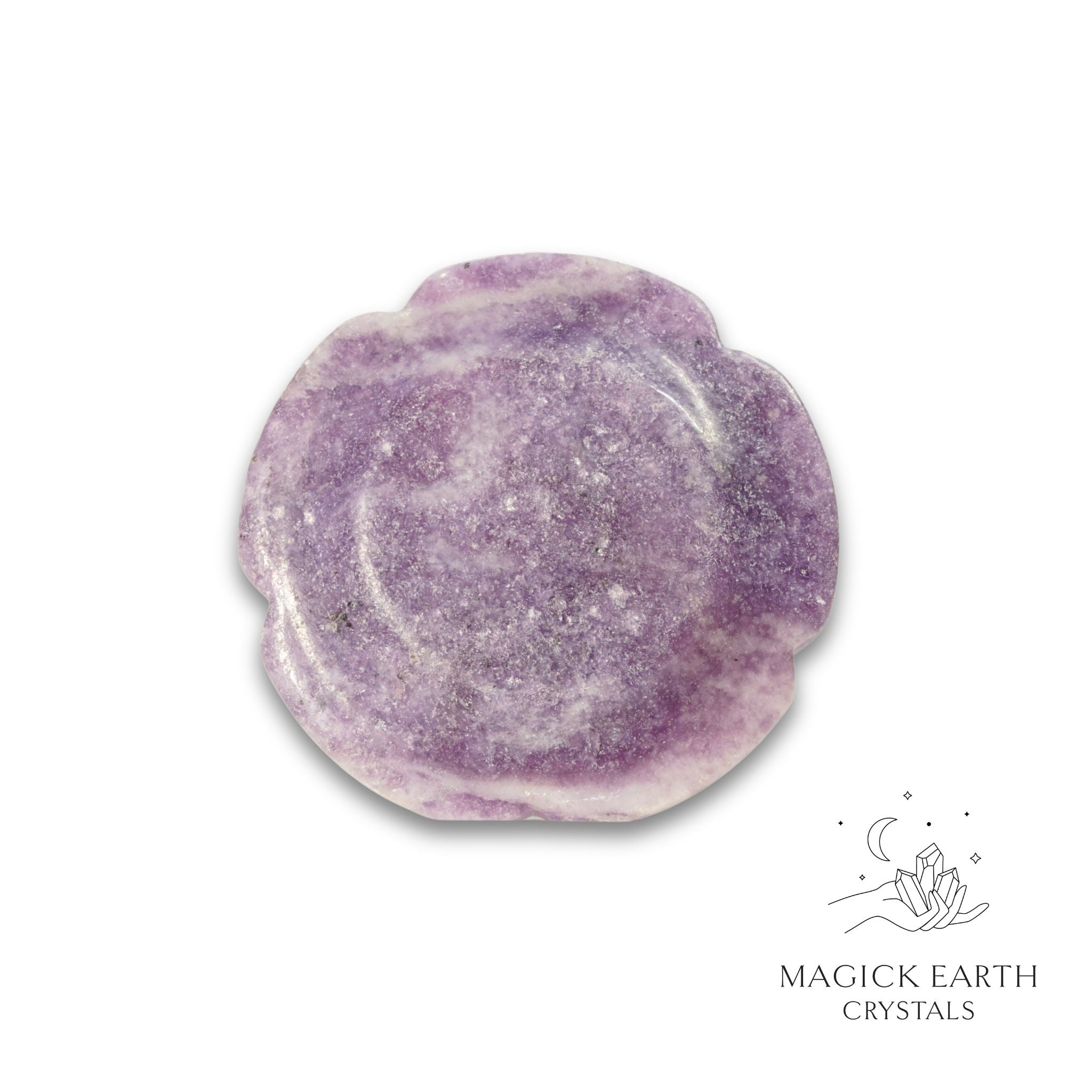 Natural Lepidolite flower thumb stone view c