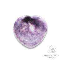 Natural Lepidolite heart thumb stone view a