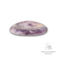 Natural Lepidolite heart thumb stone view c