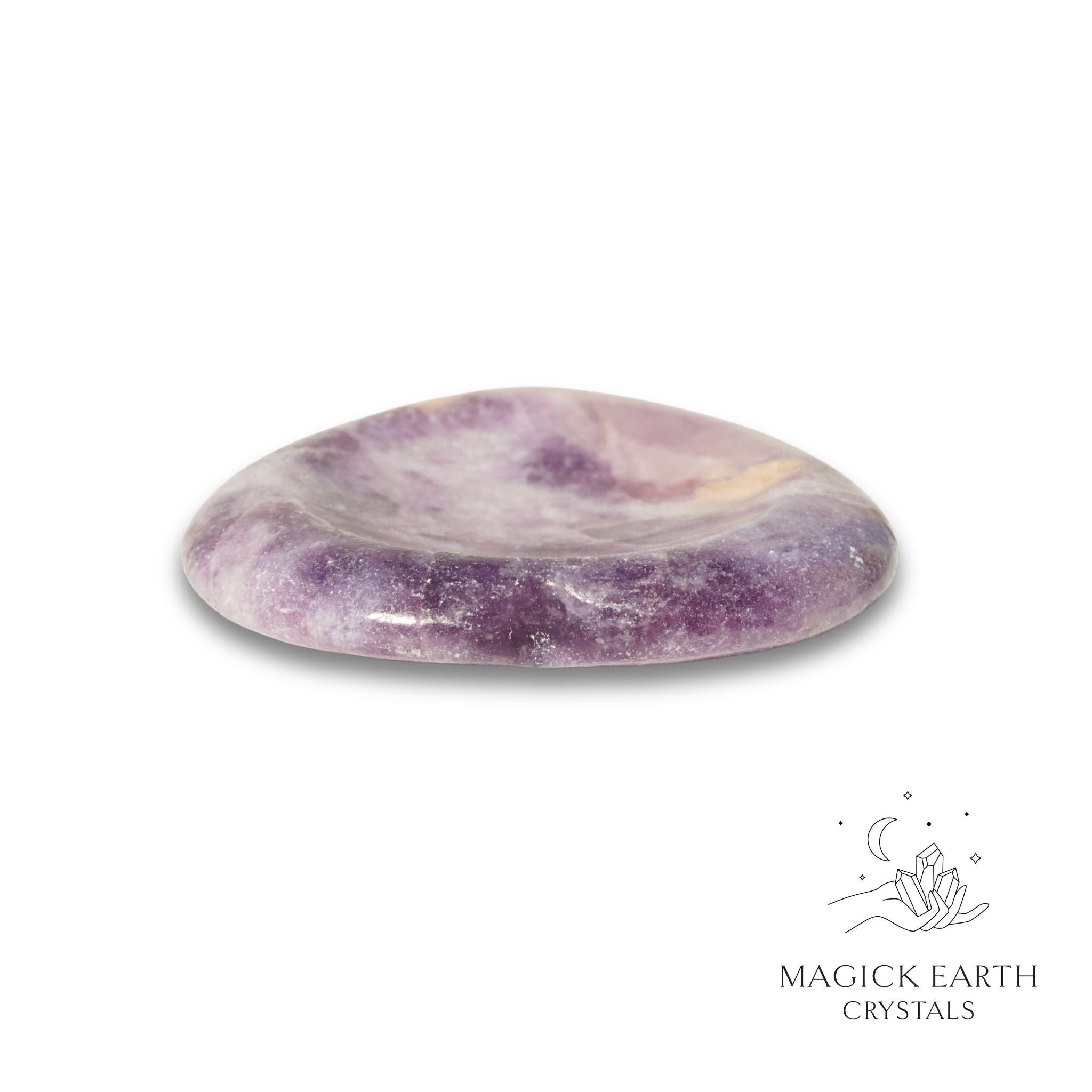 Natural Lepidolite heart thumb stone view c