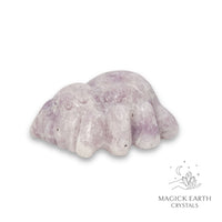 Natural Lepidolite crystal spider figurine view a