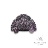 Natural Lepidolite crystal spider figurine view d