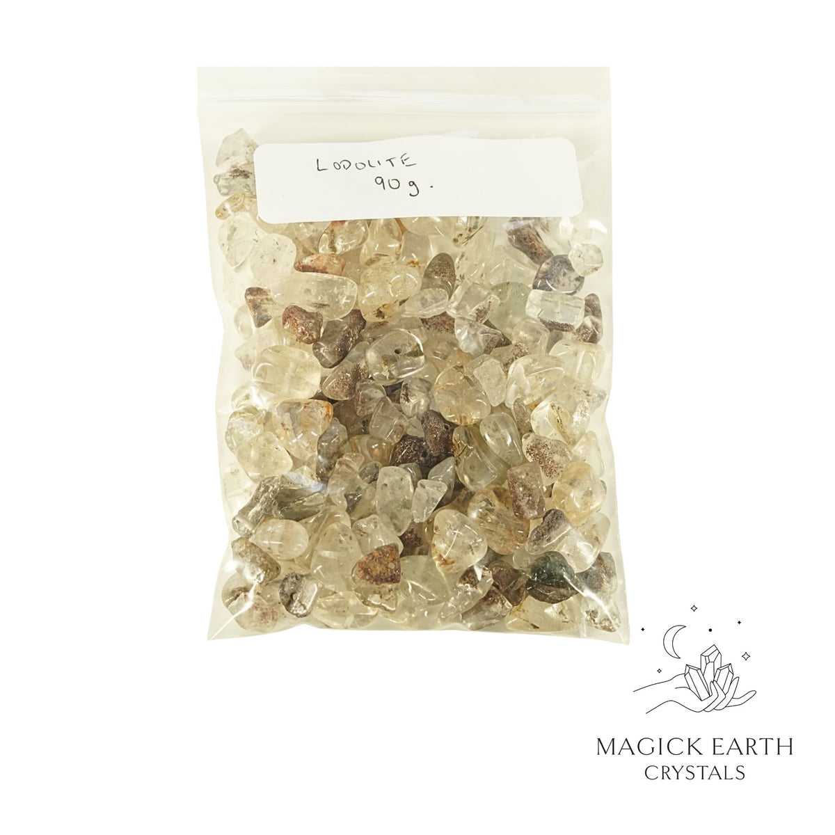 Natural Lodolite drilled crystal chips view b