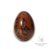 Natural Mahogany Obsidian crystal egg view e