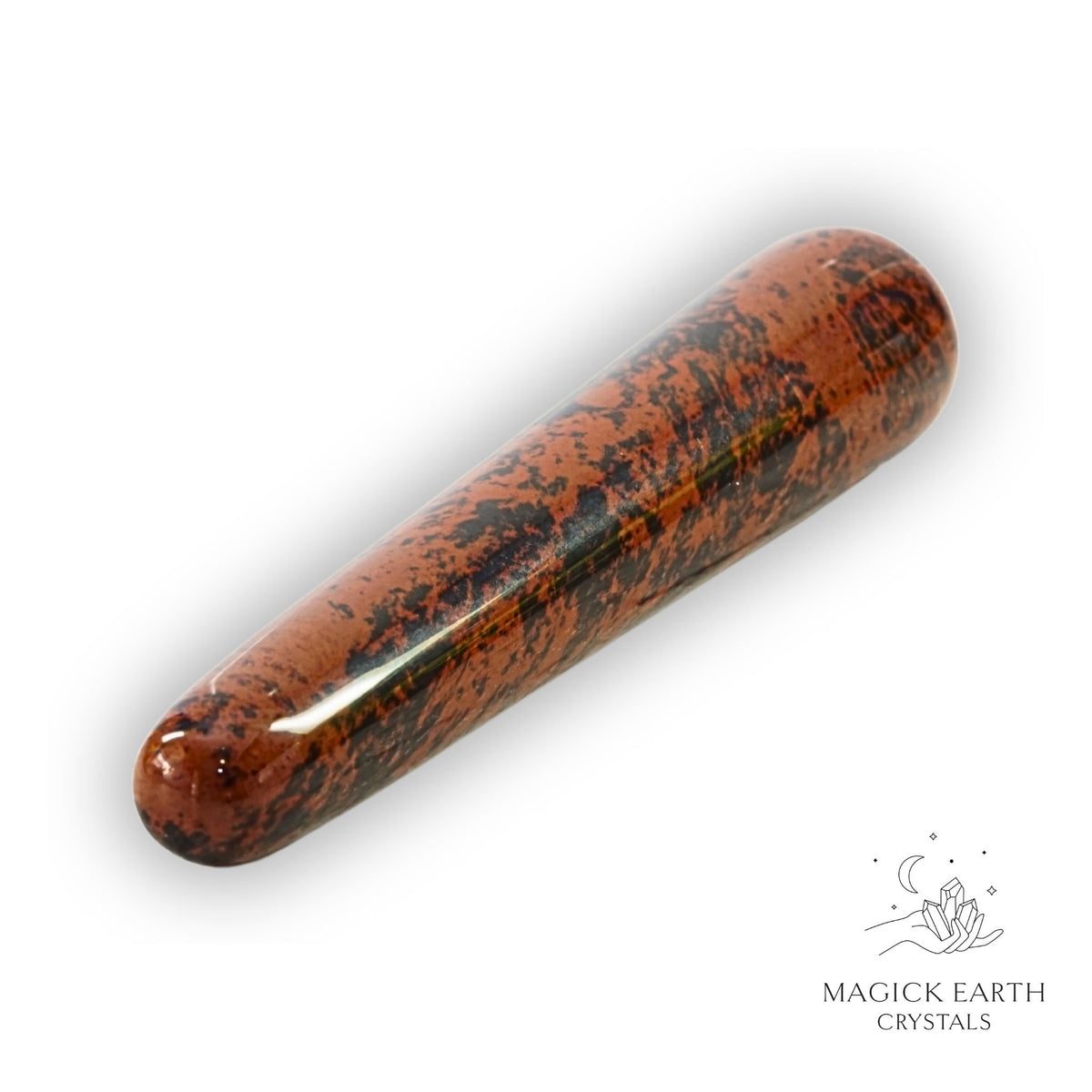 Natural Mahogany Obsidian crystal massage wand 