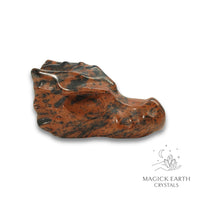  Natural Mahogany Obsidian crystal dragon skull view c