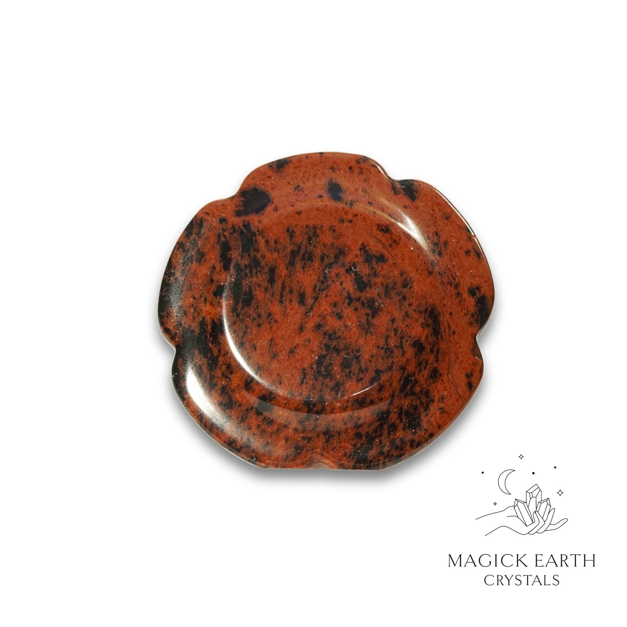 Natural Mahogany Obsidian flower thumb stone view c