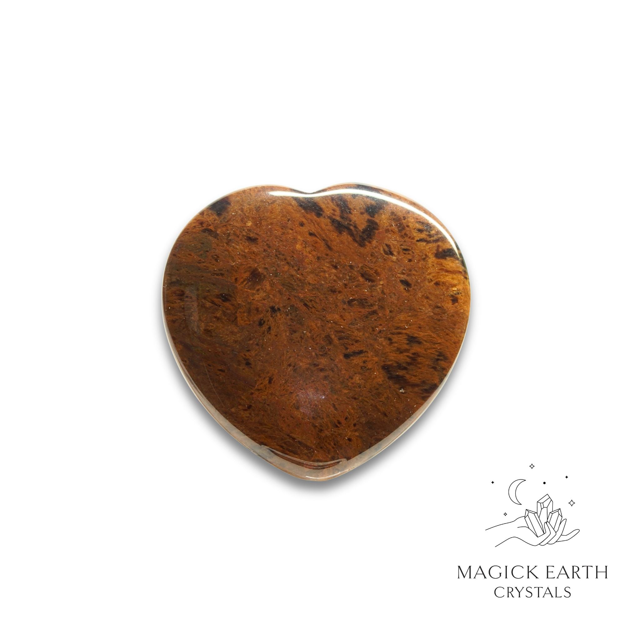 Natural Mahogany Obsidian heart thumb stone view b