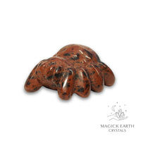 Natural Mahogany Obsidian crystal spider figurine view a