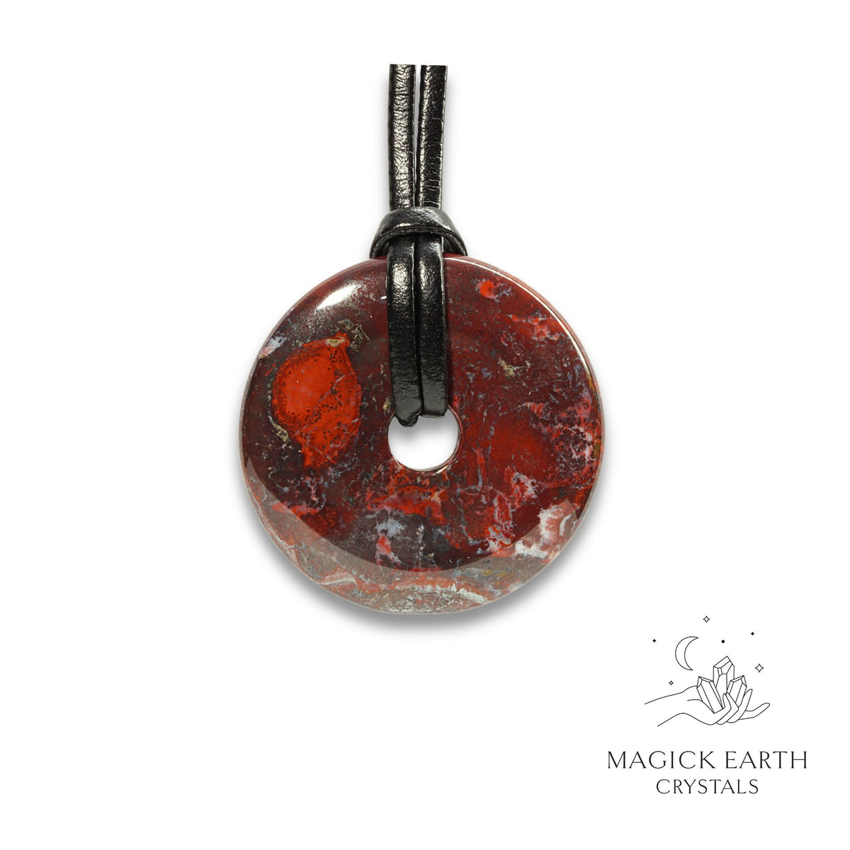  Natural Mookaite Jasper crystal donut view a