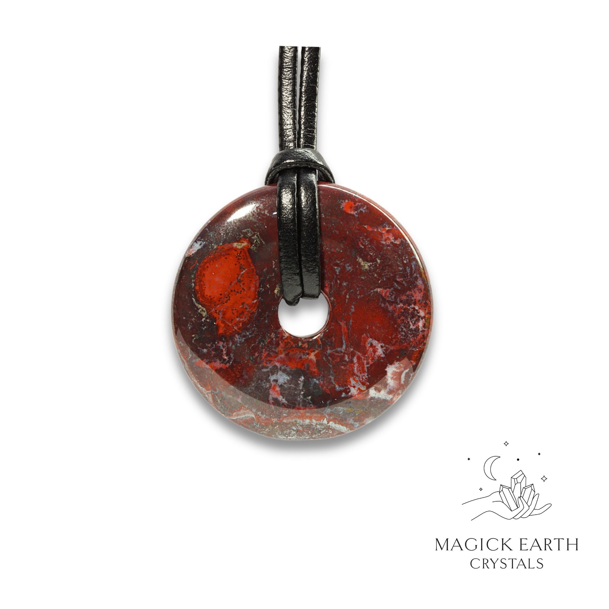  Natural Mookaite Jasper crystal donut view a