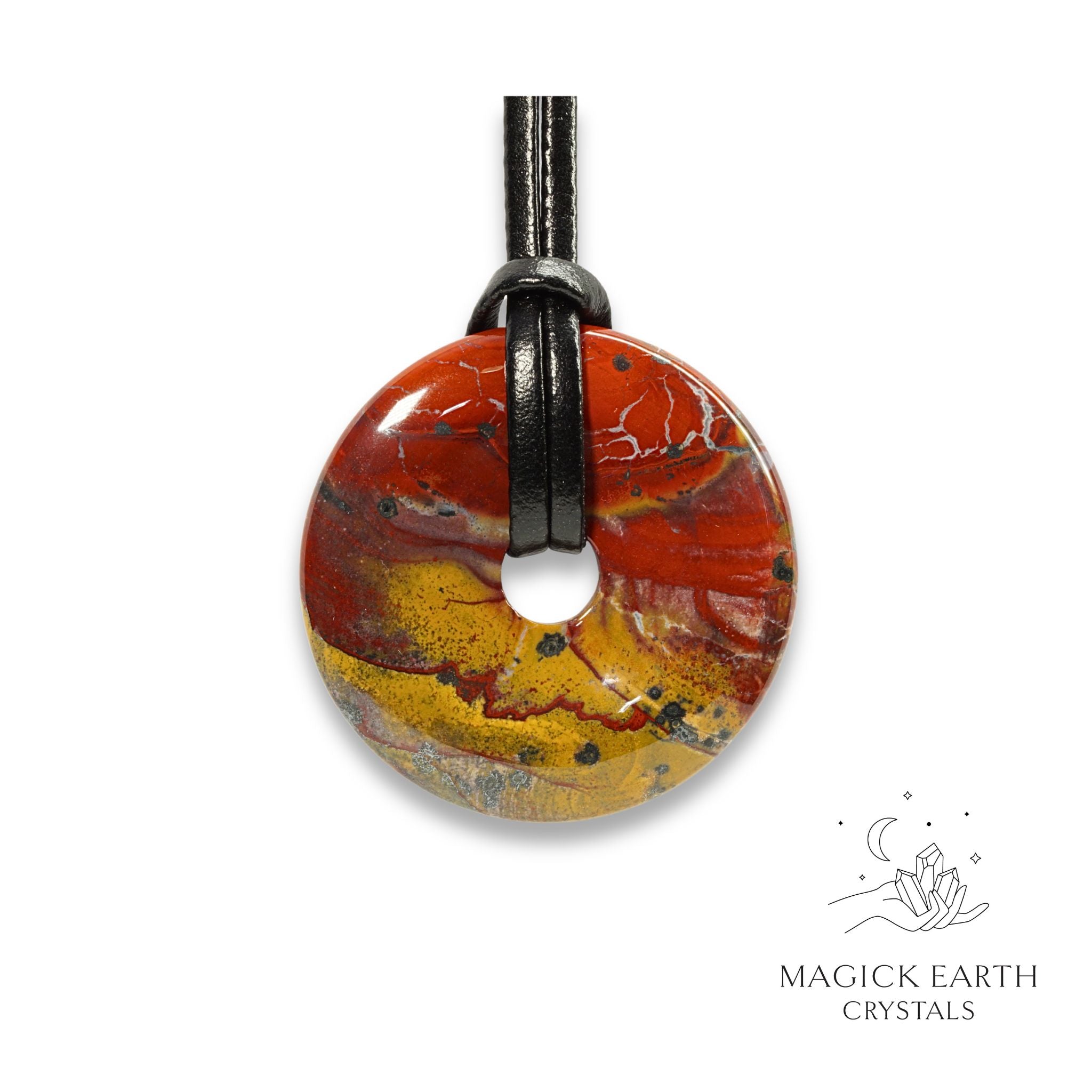  Natural Mookaite Jasper crystal donut view d