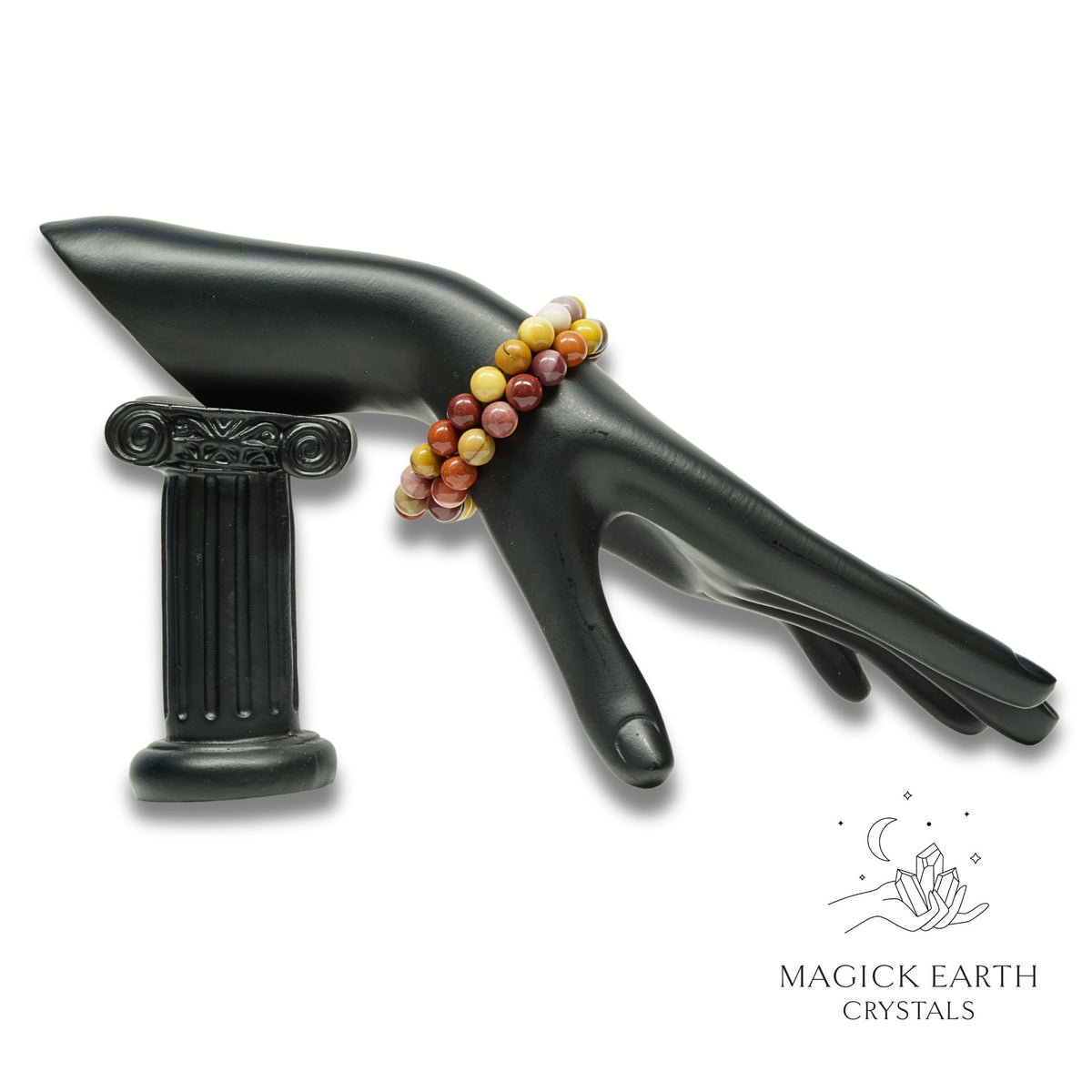 Natural Mookaite Jasper 8mm round bead crystal bracelets view a
