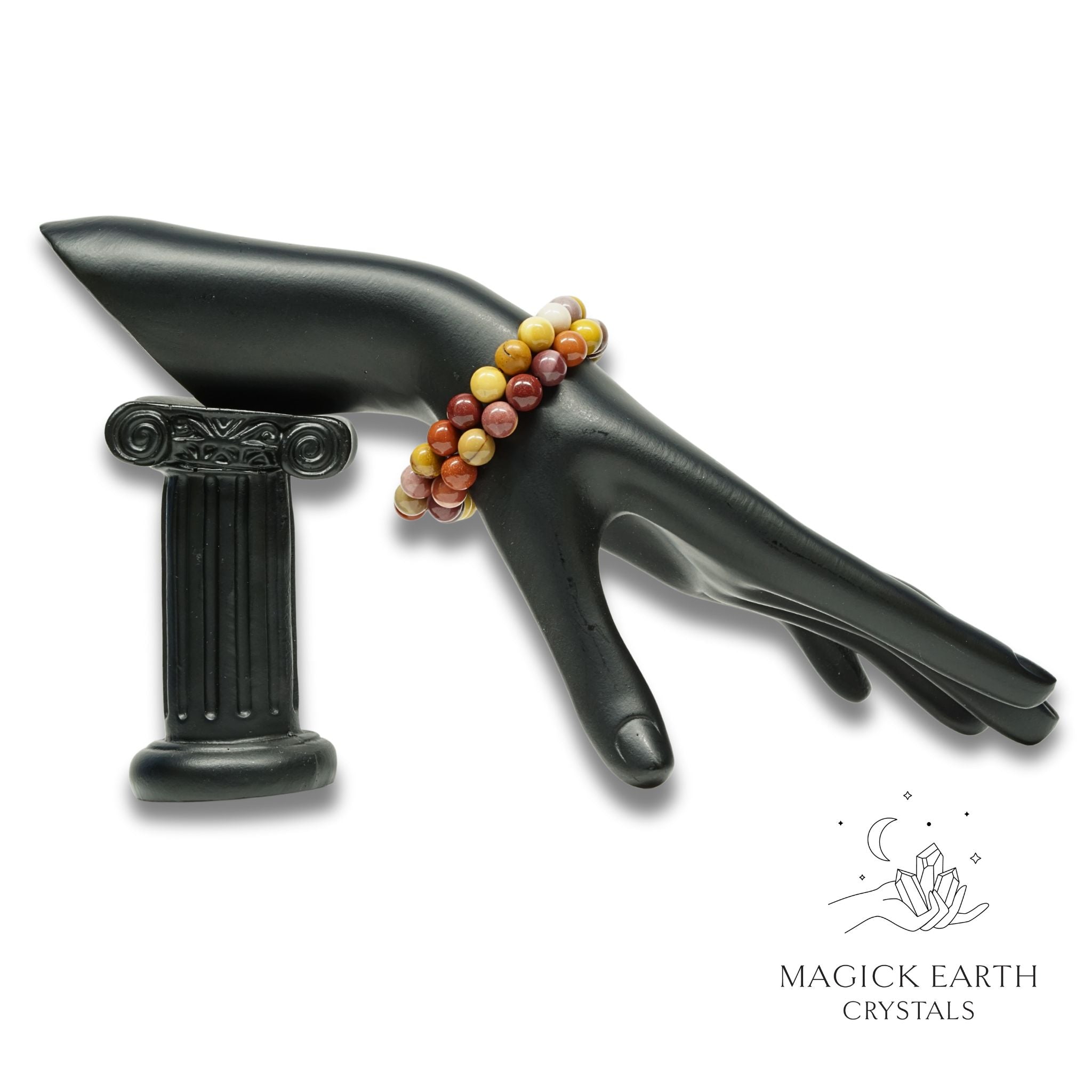 Natural Mookaite Jasper 8mm round bead crystal bracelets view a
