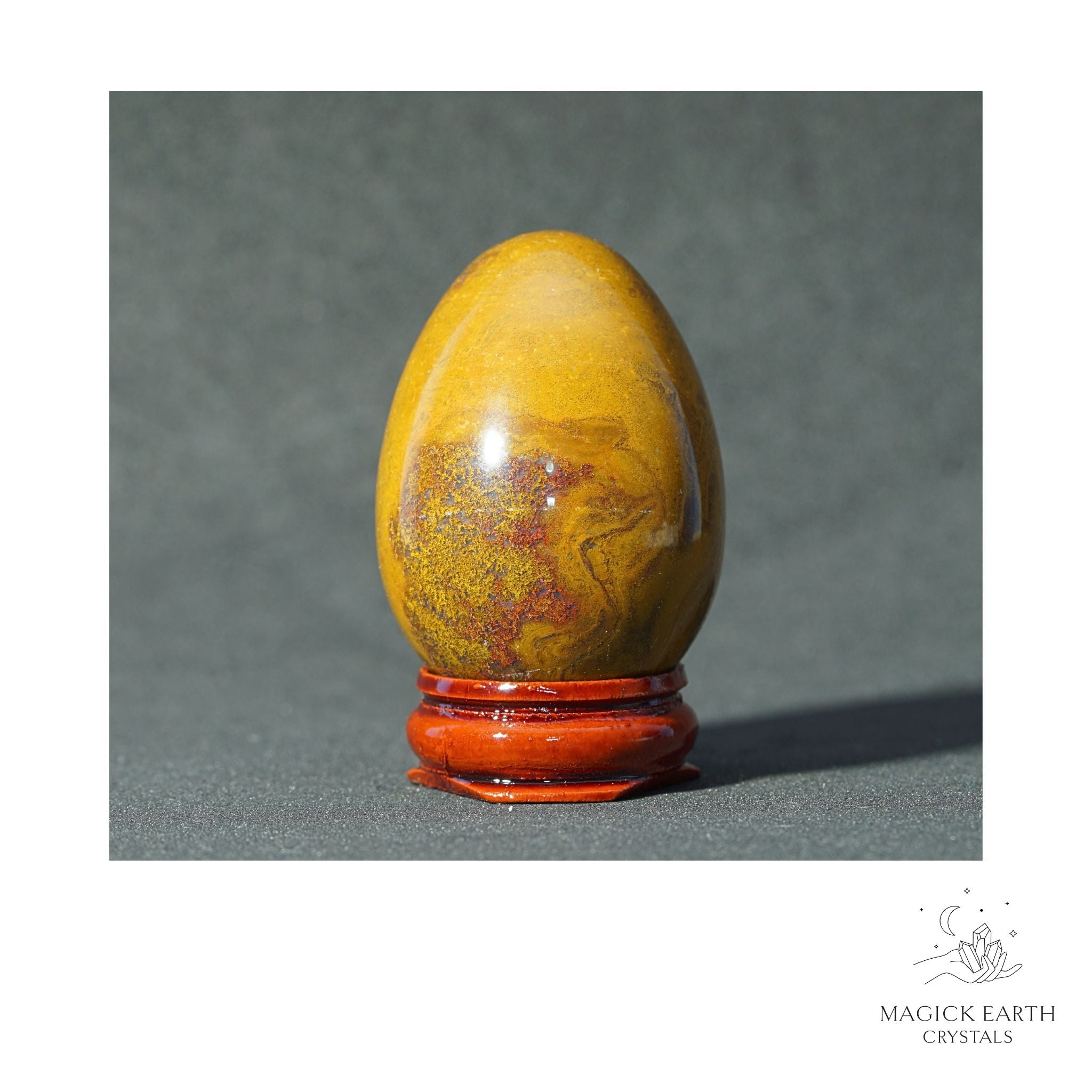Natural Mookaite Jasper Crystal Egg View A