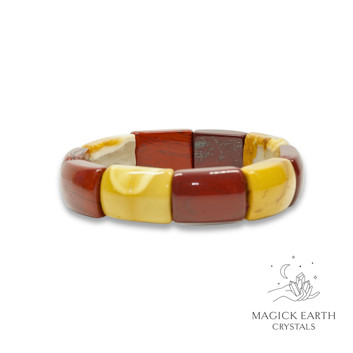 Natural Mookaite Jasper crystal statement bracelet view b