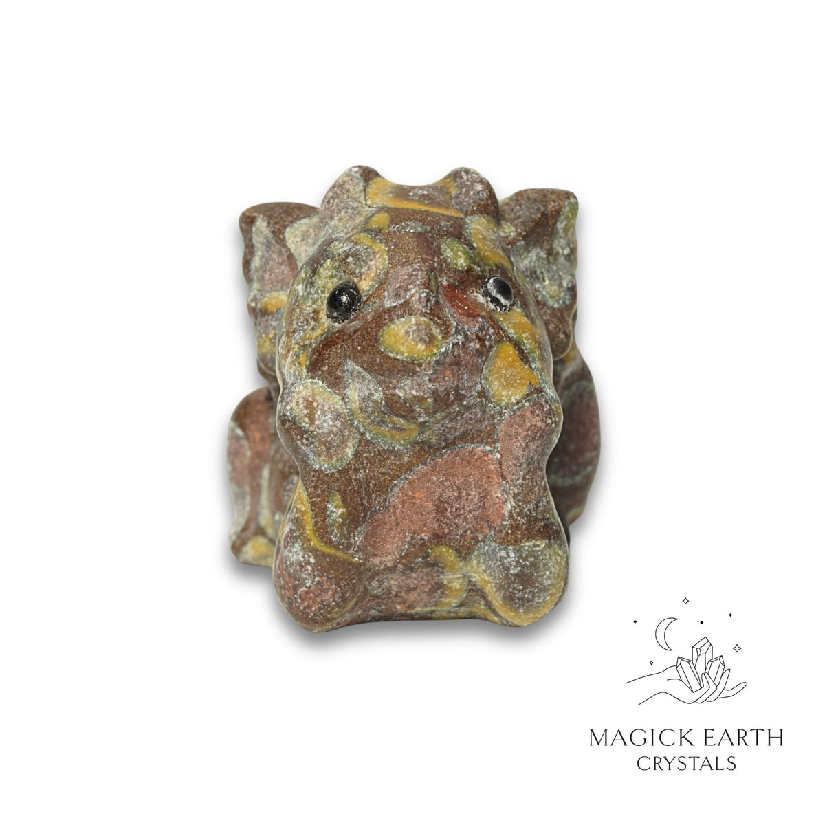 Natural Mookaite Jasper crystal dragon figurine view c