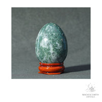 Natural Moss Agate Crystal Egg View C