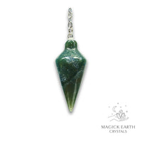 Moss Agate Spire Pendulum For Wild Heart Grounding