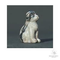 Natural Net Jasper crystal dog figurine 40mm view a