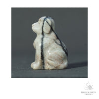 Natural Net Jasper crystal dog figurine 40mm view b