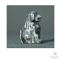 Natural Net Jasper crystal dog figurine 40mm view c