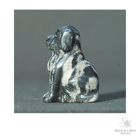 Natural Net Jasper crystal dog figurine 40mm view d