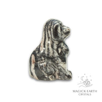 Natural Net Jasper crystal dog figurine view a