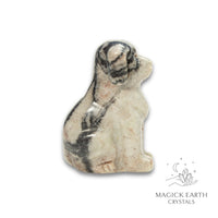 Natural Net Jasper crystal dog figurine view d