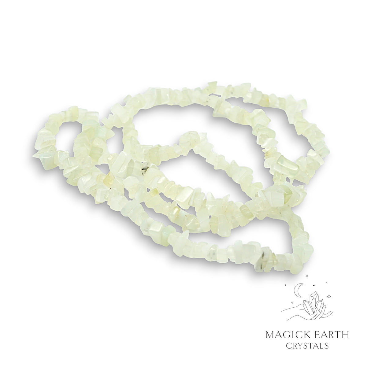 Natural New Jade drilled crystal chip strand
