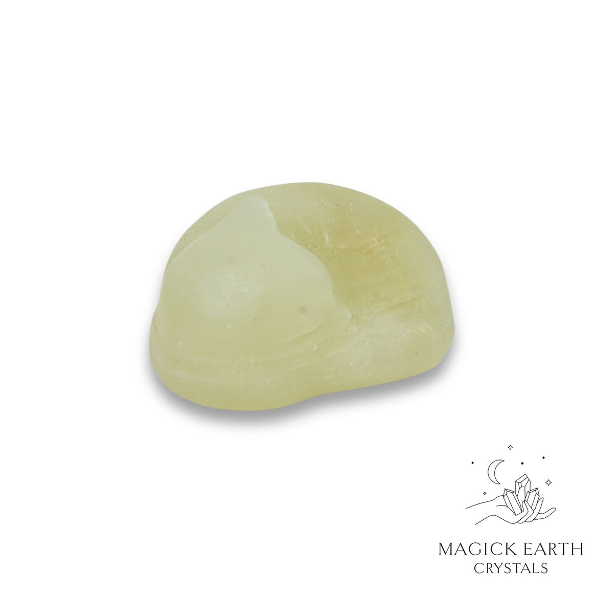 Natural New Jade sleeping cat figurine view b