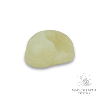 Natural New Jade sleeping cat figurine view b