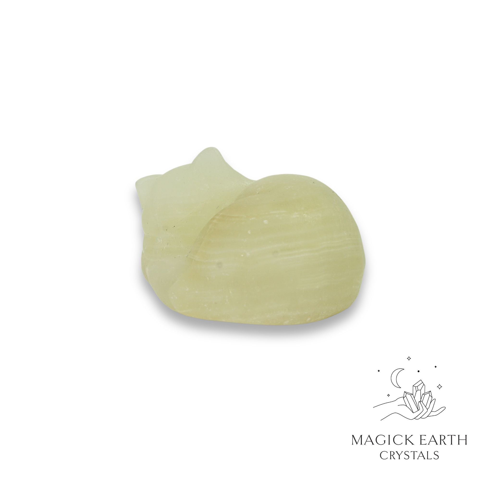 Natural New Jade sleeping cat figurine view c