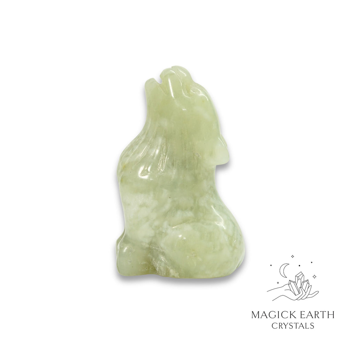 Natural New Jade crystal wolf figurine view b